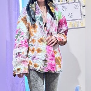 Devon & Jones Tie-Dye Button-Up Shirt